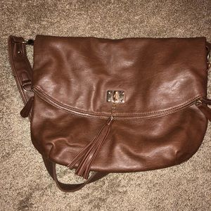 Brown faux leather bag